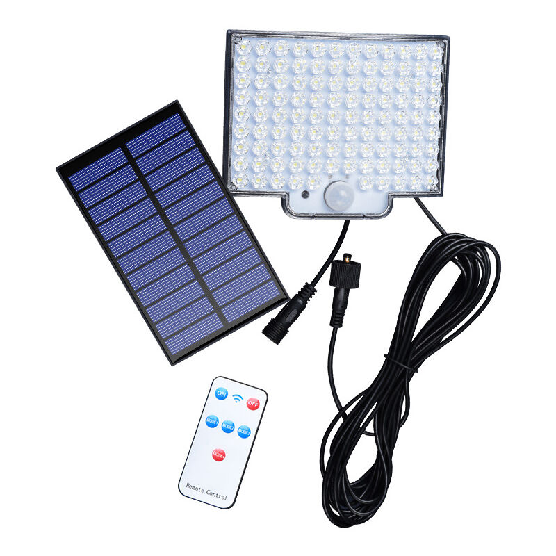 Rapanda - Lampes solaires d'extérieur 106 led avec détecteur de mouvement, étanchéité IP65, angle d'éclairage 120 °, applique murale solaire pour