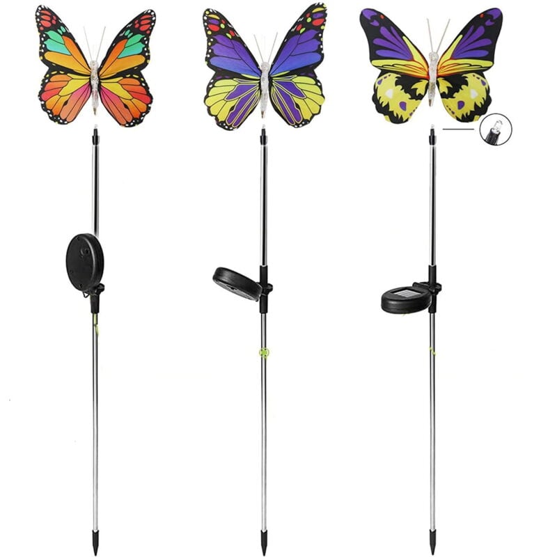 Feiyue - Lampes solaires d'extérieur à led, imperméables, à brancher au sol, à fibre optique, veilleuse led 7 couleurs pour jardin, cour, allée