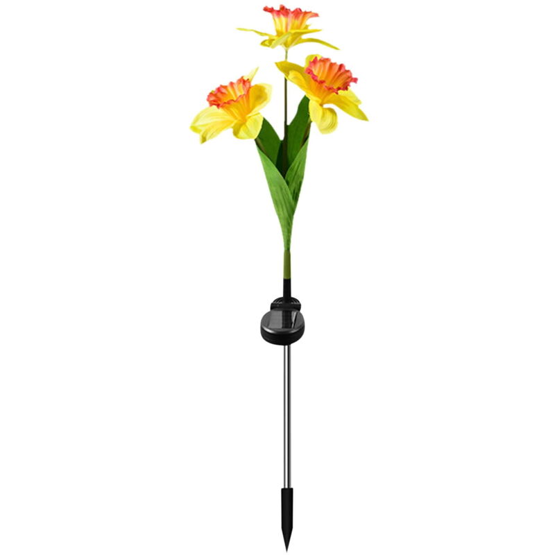 Feiyue - Lampes solaires d'extérieur à led, imperméables, à énergie solaire, sur piquet, à 3 têtes, décoratives, pour jardin, cour, allée