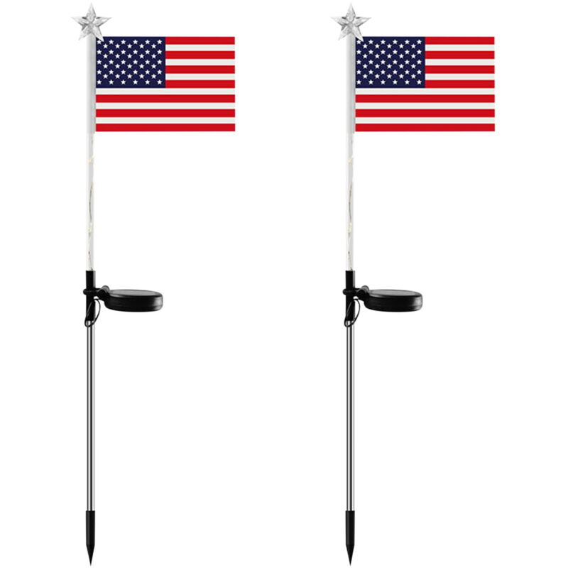 Lampes solaires d'extérieur à led, imperméables, motif drapeau américain, luminaire décoratif d'extérieur, idéal pour un jardin, une cour ou un
