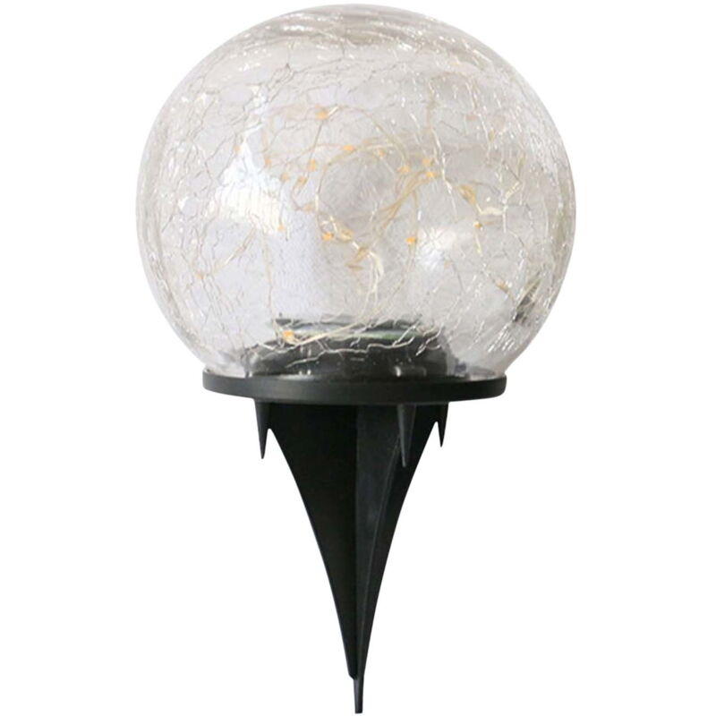 Lampes solaires d'extérieur à led, lampe d'extérieur étanche à led, boule de verre, lampe de jardin à led craquelée, décoration de jardin, veilleuse