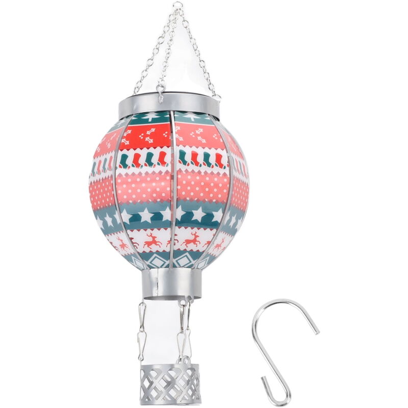 Feiyue - Lampes solaires d'extérieur à suspendre en forme de montgolfière de Noël, lampe solaire automatique pour jardin et terrasse