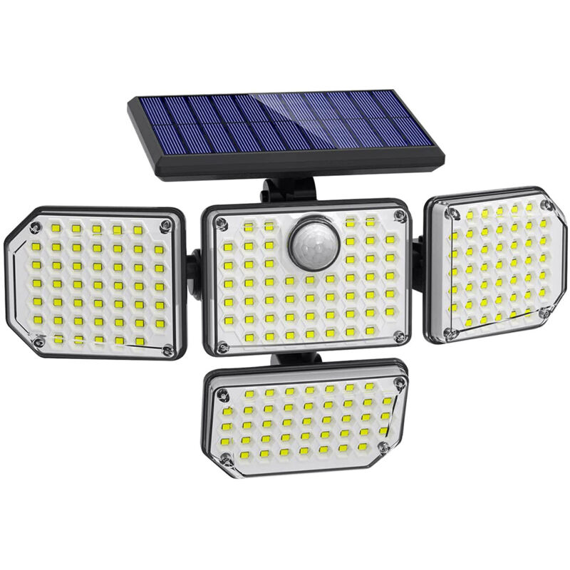 Lifcausal - Lampes solaires d'extérieur atupen 210 led 2500 lm avec détecteur de mouvement avec télécommande, 3 têtes de sécurité led, étanche IP65,