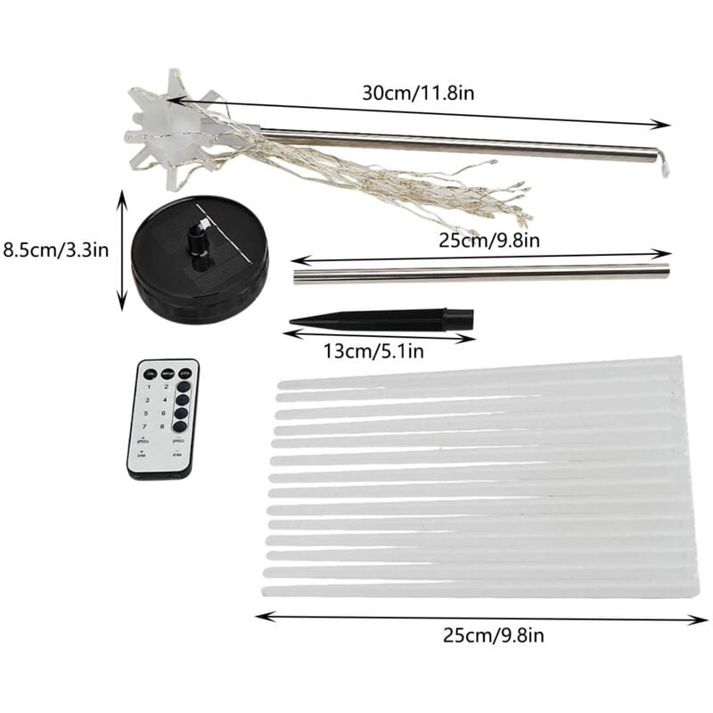 Lampes solaires d'extérieur, éclairage led d'extérieur étanche, prise de terre solaire, éclairage à télécommande, veilleuse de jardin pour jardin,