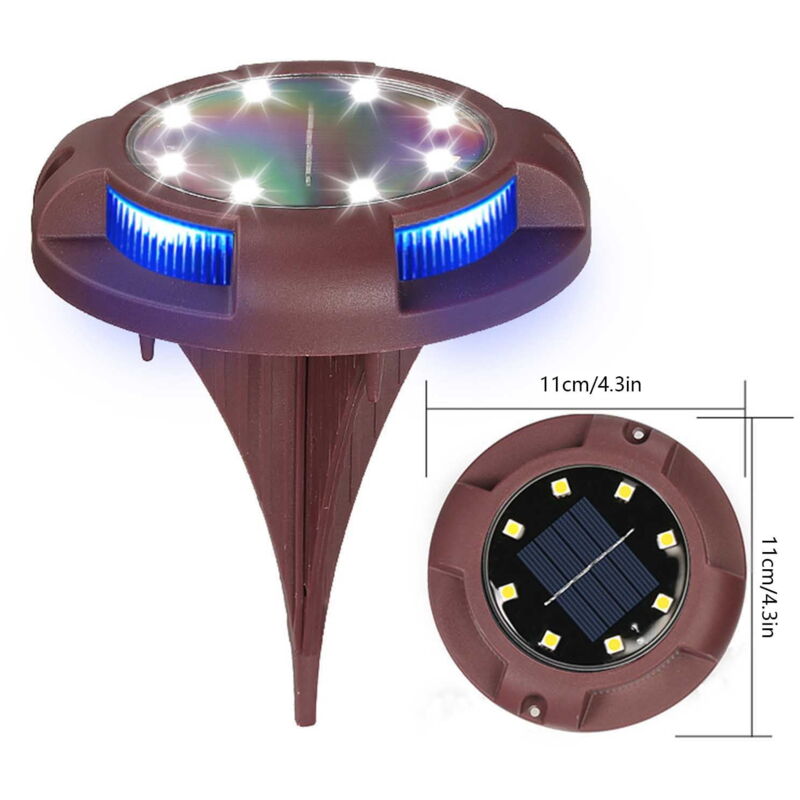 Lampes solaires d'extérieur, éclairage led étanche, 4 pièces, applique murale d'extérieur, 8 led, veilleuse pour jardin, cour, allée