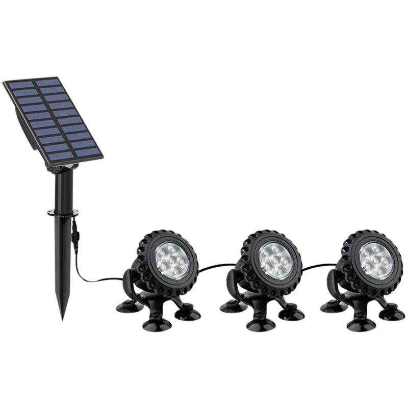 Lampes solaires d'extérieur, éclairage led étanche, éclairage de jardin, éclairage de bassin rvb, projecteurs à changement de couleur IP68, éclairage