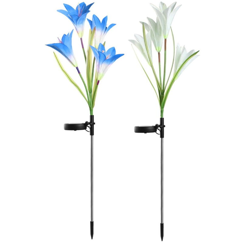 Lampes solaires d'extérieur, éclairage led étanche, lampes solaires led d'extérieur, lampe de jardin, lampe de lys, 2 pièces, veilleuse pour jardin,