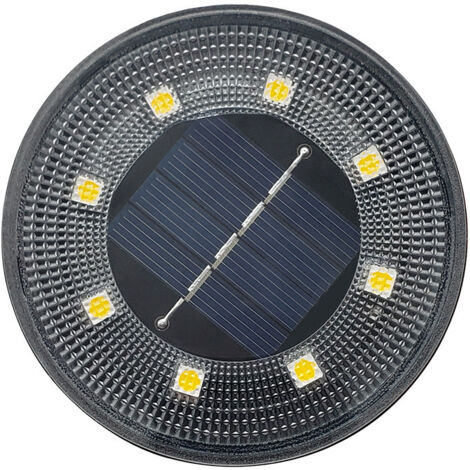 Lampes solaires d'extérieur étanches pour marches de jardin, pelouse et jardin enterrées, noires (1 pièce)