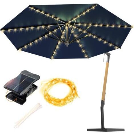 Lampes solaires d'extérieur, imperméables, à énergie solaire, sans fil, 8 modes, LED, pour tente de plage, camping, jardin, fête, décoration (blanc chaud)