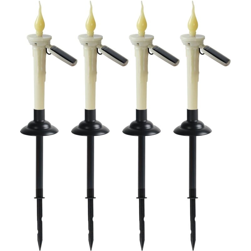 Lampes solaires d'extérieur, lampe led d'extérieur étanche, bougie solaire, prise de terre, décoration de jardin, pelouse, 4 pièces, veilleuse pour