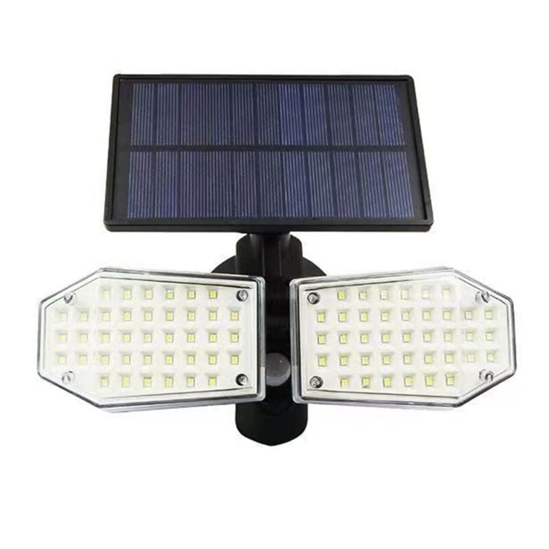 Lampes solaires d'extérieur, lampe murale solaire étanche à led, lampe à trois têtes, lampadaire intelligent à induction led/cob à double tête, lampe