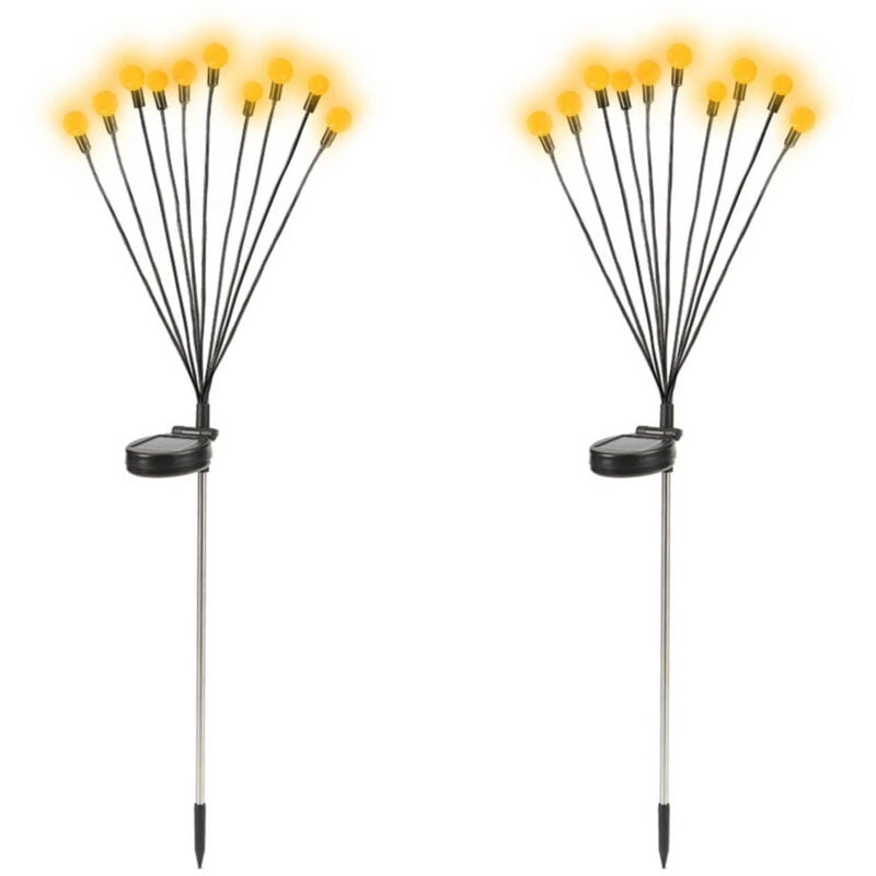 Lampes solaires d'extérieur, lampes led d'extérieur étanches pour jardin - 10 lampes led à énergie solaire, oscillantes au gré du vent, lampes