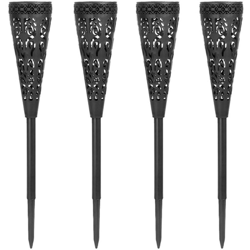 Lampes solaires d'extérieur, lampes led étanches, lot de 4, lampes solaires coniques décoratives, lampes solaires led pour jardin, terrasse,