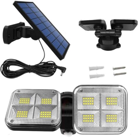 Lampes solaires d'extérieur  Lampes solaires d'extérieur  Lampe murale grand angle pour patio, pelouse, jardin, garage, terrasse, cour, arrière-cour