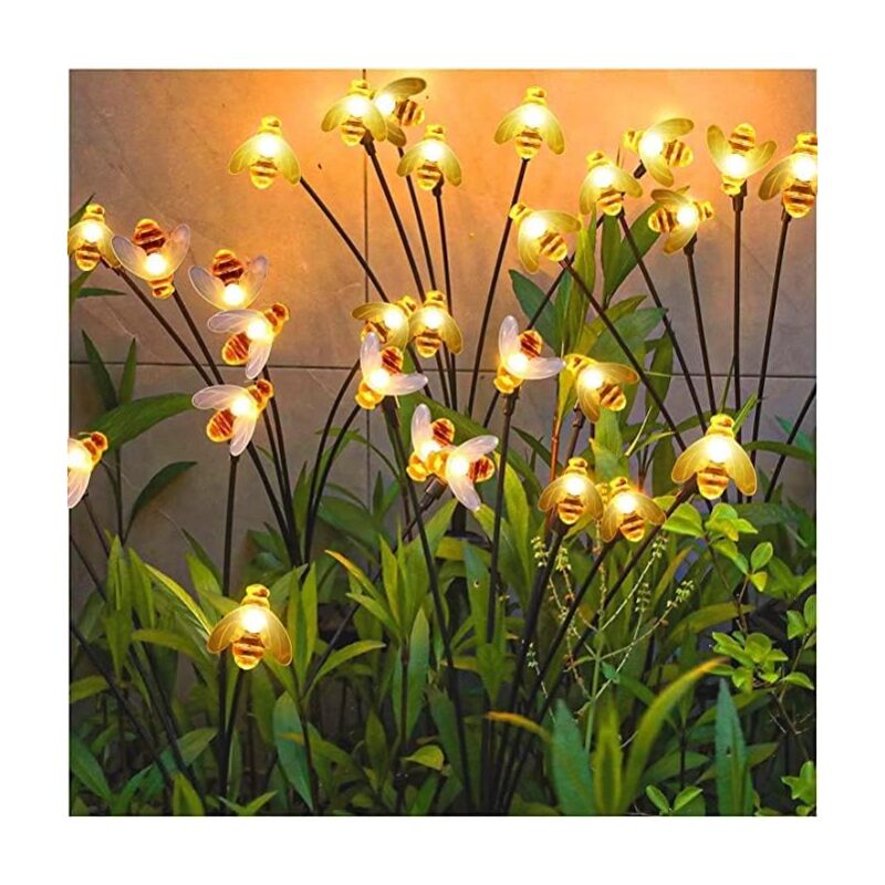 KZQ - Lampes solaires d'extérieur, lot de 4 lampes de jardin solaires étanches avec 10 led, lampes solaires d'extérieur étanches IP65 pour allées,