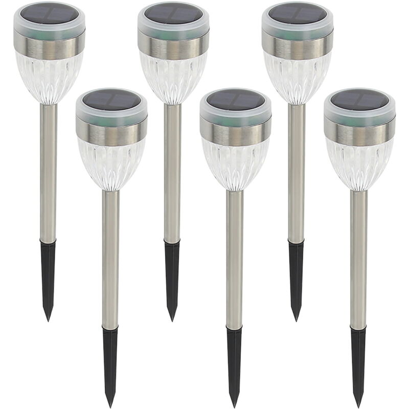 Lampes solaires d'extérieur, lot de 6 lampes led étanches pour jardin, cour, allée, lampadaire décoratif à led