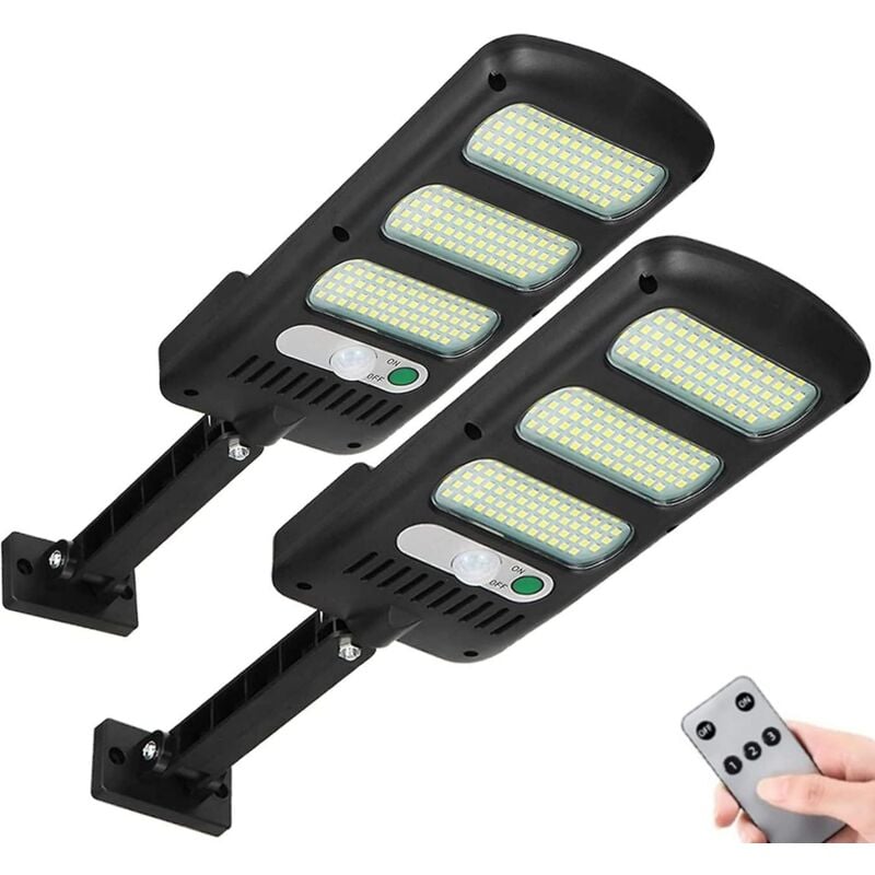 Lampes solaires d'extérieur, 2 paquets de 213 lampes de sécurité à leds avec détecteur de mouvement, étanches et réglables à 180°.