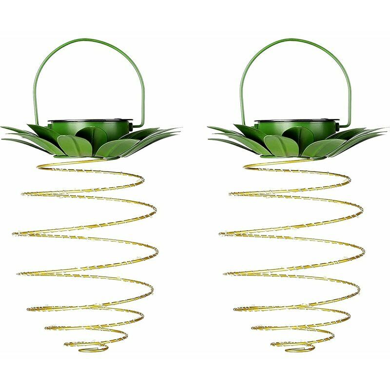Lucky-88 - Lot de 2 lampes solaires en forme d'ananas, 60 lampes led de jardin étanches pour décoration de jardin, pelouse, arrière-cour (blanc chaud)