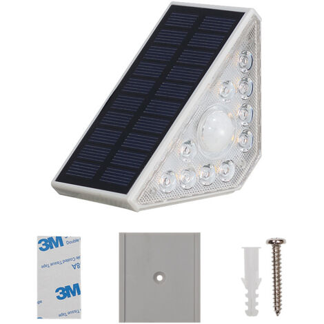 Lampes Solaires Extérieures avec Détecteur de Mouvement, 2 Pièces Eclairages Extérieurs Solaires pour Escaliers - 1200mAh/3000K/IP65 Étanche, Idéal pour Escalier, Chemin, Allée