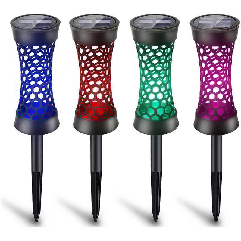 Ensoleille - Lampes Solaires Extérieures De Jardin, Lumières Solaires Colorées à Changement De Couleur, Lumières De Chemin De Paysage à Énergie