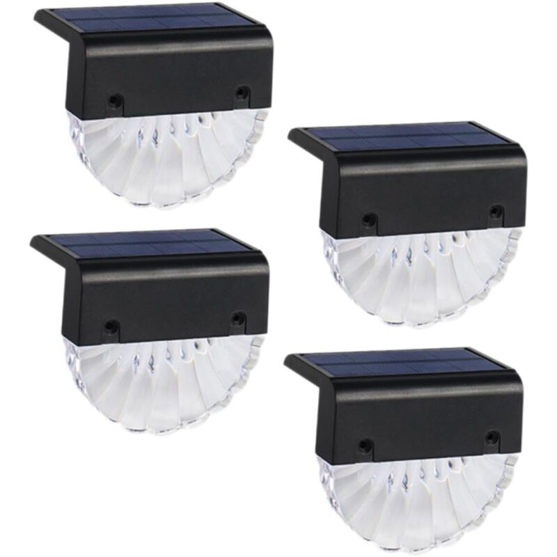 Lampes solaires extérieures pour terrasse, lampes pour marches en coquille, paquet de 4 Lampes solaires extérieures pour terrasse, lampes pour marches en coquille, paquet de 4