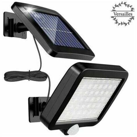 Lampes solaires LED 56 avec détecteur de mouvement, angle de faisceau de 120°, étanches IP65, lampes solaires de jardin avec câble de 5 mètres, style Versailles.
