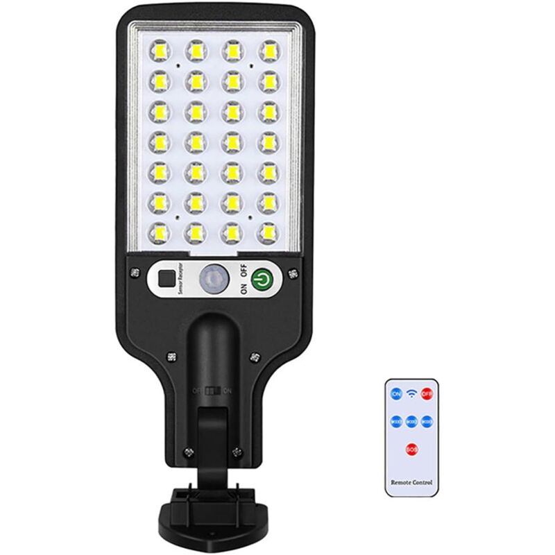 Lampes solaires Led pour l'extérieur parking télécommandées sans fil avec détecteur mouvement Ip65 Lampes solaires murales sécurité avec 3 modes pour