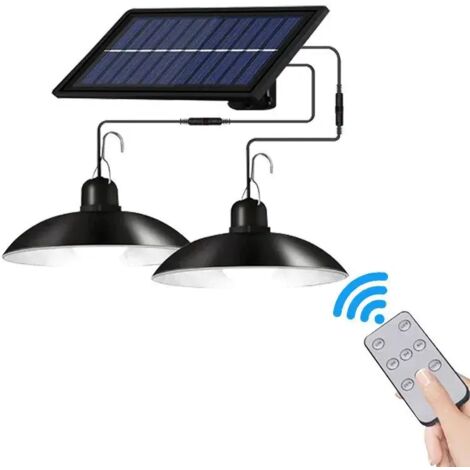 Lampes solaires, lustre solaire avec télécommande, étanche, lumière blanche