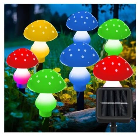 Lampes Solaires - Non spécifié - 8 Champignons - IP65 Étanche - 8 Modes - Décoration Extérieure