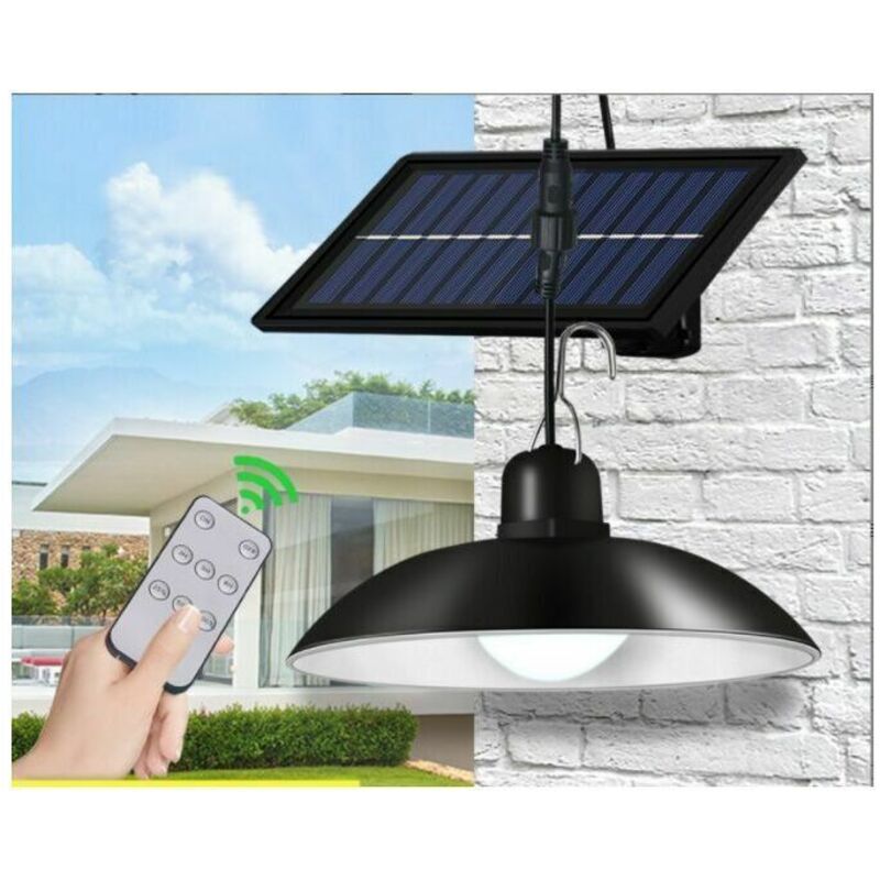 Lampes solaires pour abri de jardin, suspensions solaires, lustre solaire extérieur avec télécommande, lampe suspendue étanche pour cour, jardin,