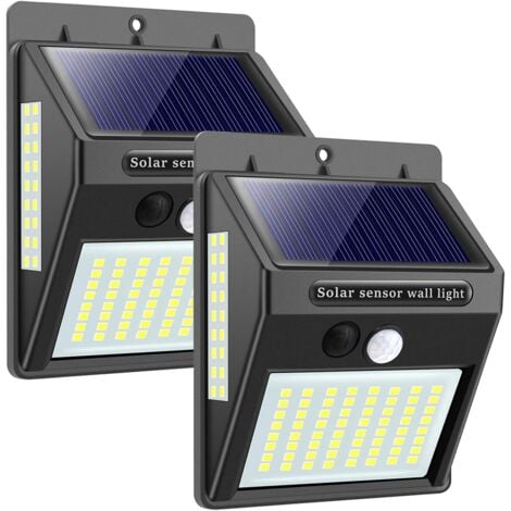 LITZEE Lampes solaires pour extérieur avec détecteur de mouvement, ,haute qualité 100LED-1000lm lumière solaire extérieure 1200mAh applique murale étanche solaire Led détecteur de mouvement solaire extérieu