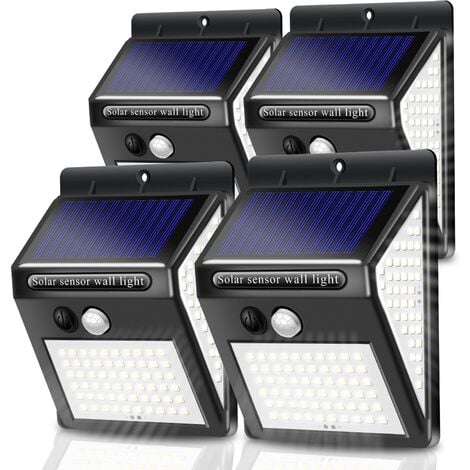 WERWING Lampes solaires pour extérieur avec détecteur de mouvement, ,haute qualité 140LED- lumière solaire extérieure 1200mAh applique murale étanche solaire Led détecteur de mouvement solaire