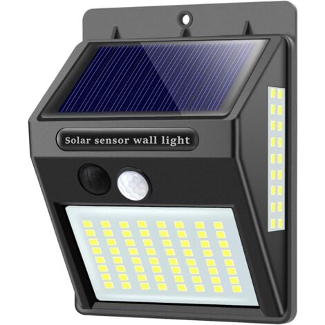 LITZEE Lampes solaires pour extérieur avec détecteur de mouvement,haute qualité 100LED-1000Lumen lumière solaire extérieure 1200mAh applique murale étanche solaire Led détecteur pour jardin-1 pièce