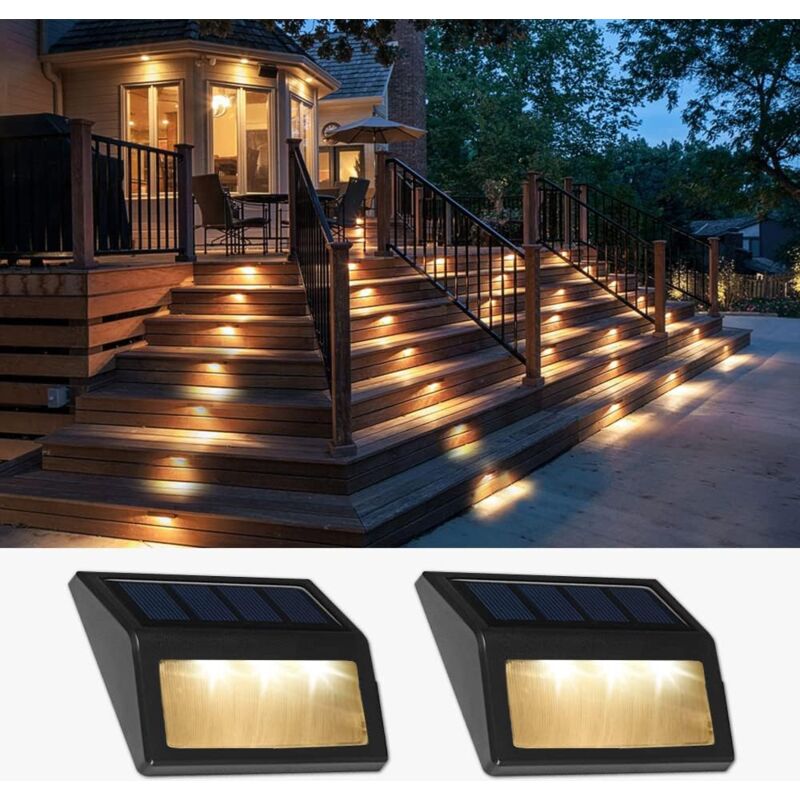 Lampes solaires pour l'extérieur, lampes étanches à alimentation solaire pour le patio, le jardin, l'arrière-cour, le garage, l'allée, l'éclairage