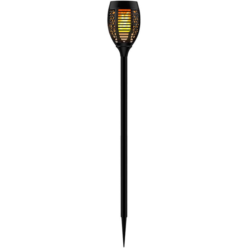 Lampes solaires pour l'extérieur Torches Flammes led Torches solaires led jardin, batterie IP44 piquet effet flamme, motif noir, 53x led 4.08W 8.4Lm