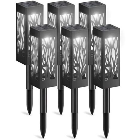 Lampes solaires - set de 6 - lampes de pelouse à feuilles [lumière blanche] - petite veilleuse de jardin - extérieur