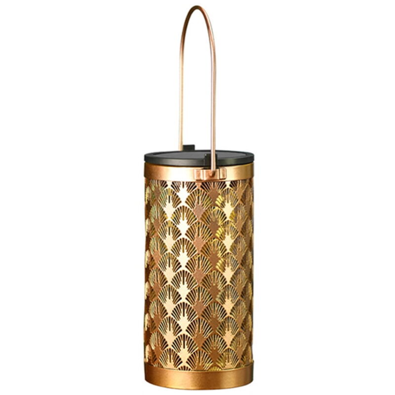 Lampes solaires suspendues, lanterne rétro à énergie solaire, lumières de Noël à led blanc chaud, lampe en métal en forme de diamant, étanche, pour