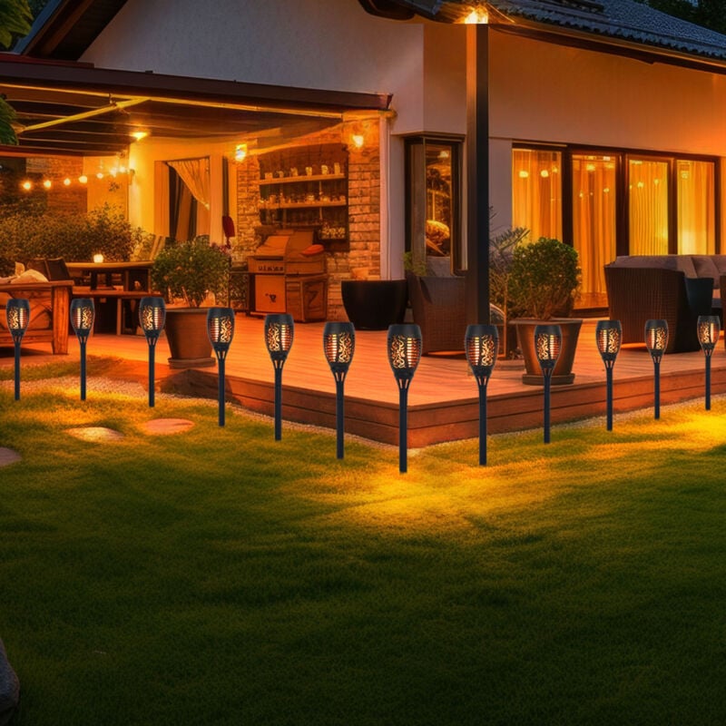 Globo Lighting - Lampes solaires torches lampe de jardin lumière solaire extérieur torches solaires pour flamme extérieure torche solaire lampes