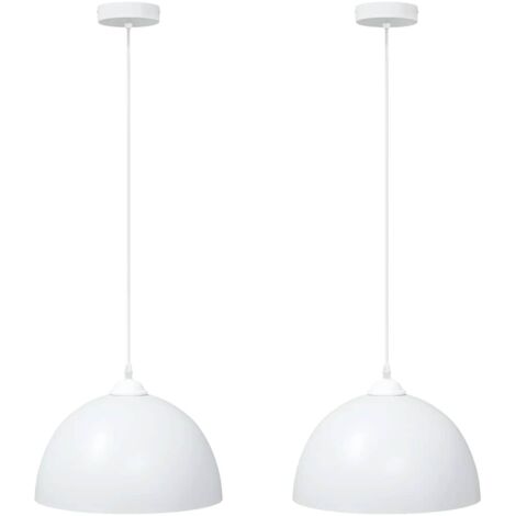 Lampes suspendues 2 pcs hauteur réglable E27 blanc Ø 30cm métal CFW180326