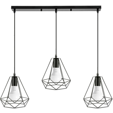 Lampes Suspension Luminaire Industrielle éclairage Plafond Pour Salon Cuisine Chambre Noir