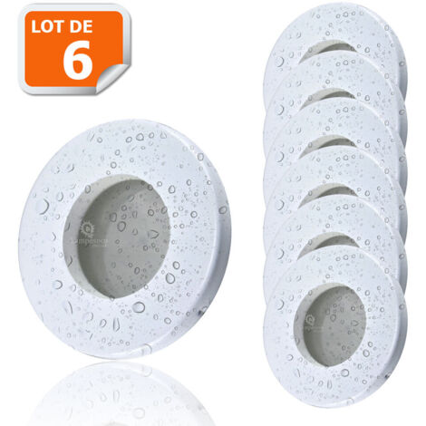 Lampesecoenergie – 6 spots LED encastrables étanches IP44 pour salle de bain – Blanc neutre 4000K – 5W 460 lumens – Angle d'éclairage 120°