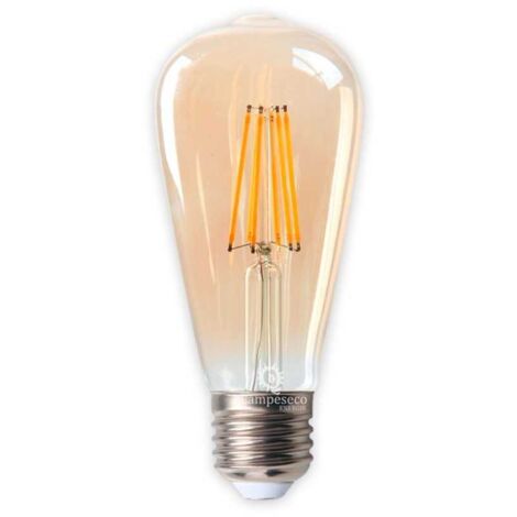 Lampesecoenergie – Ampoule LED E27 vintage teardrop 7W – Lumière chaude 2200K – Angle d'éclairage 330° – Durée de vie 15 000h