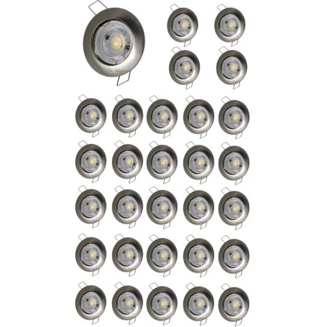 Lampesecoenergie – Lot de 30 spots encastrables LED GU10 7W – Angle de diffusion 38° – Indice de protection IP20 – Installation facile 230V