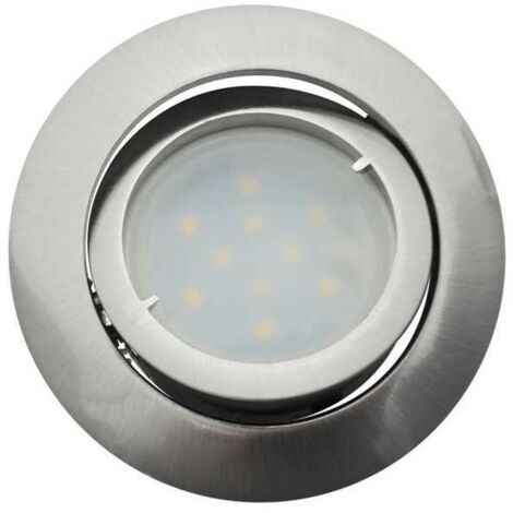 Lampesecoenergie – Spot encastrable orientable LED GU10 5W – Blanc neutre 4000K – Installation directe 230V – Angle de diffusion 120° – Aluminium brossé