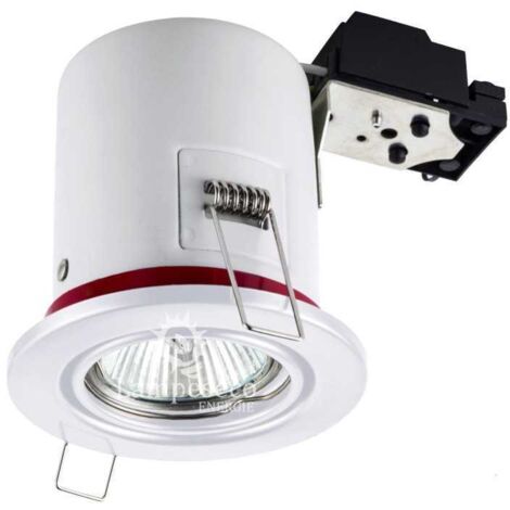 Lampesecoenergie – Support de spot orientable blanc 90mm – Douille GU10 automatique – Étanche à l’air – Compatible spots 50x50mm max 7W