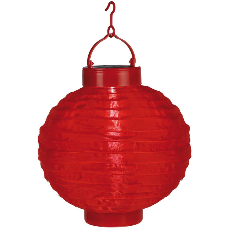Trading Lampion solaire led 'Festival', capteur crépusculaire, extérieur, 22cm, rouge - Star