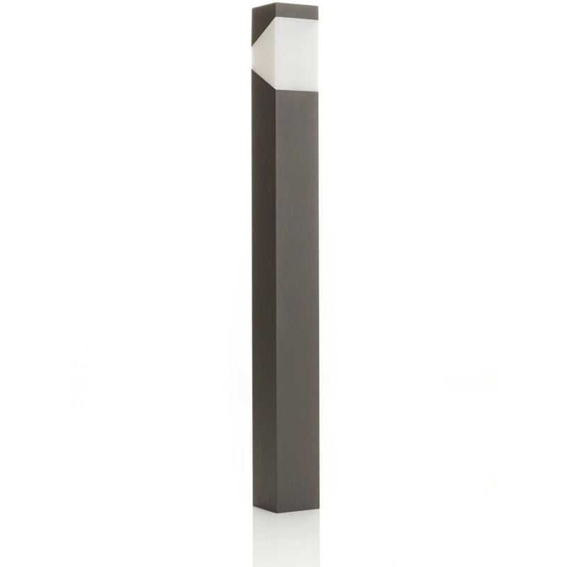 Image of Lampione Lucande Kiran, grigio grafite, alluminio, 100 cm - grigio grafite, bianco opalino