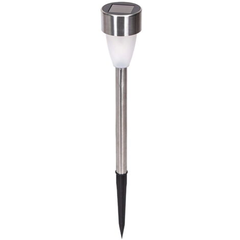 Lampioncino segnapassi Led Busby 0,018W Argento in acciaio con pannello solare IP44 Bianco caldo 2700K con sensore crepuscolare Aigostar