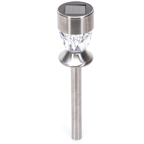Lampioncino segnapassi Led Hilt 0,006W Argento in acciaio con pannello solare IP44 Bianco freddo 6500K con sensore crepuscolare Aigostar