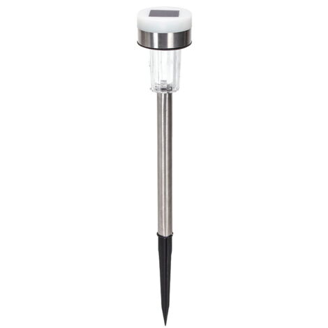 Lampioncino segnapassi Led Pot 0,012W Argento in acciaio con pannello solare IP44 Bianco freddo 6500K con sensore crepuscolare Aigostar